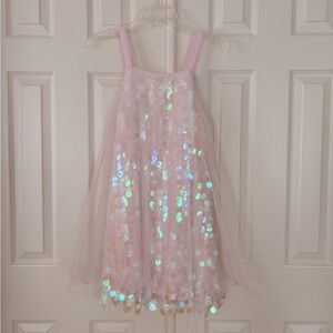 Girls 12 stunning light pink sequin & tulle dress - perfect for a summer soirée!
